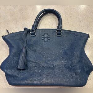 Tory Burch Navy Leather Tote